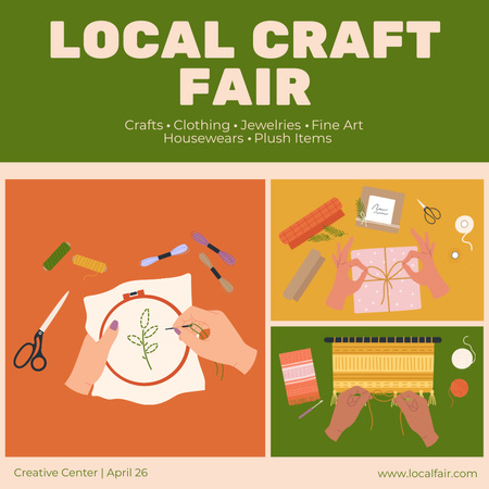 Local Craft Fair Announcement Instagram Modelo de Design