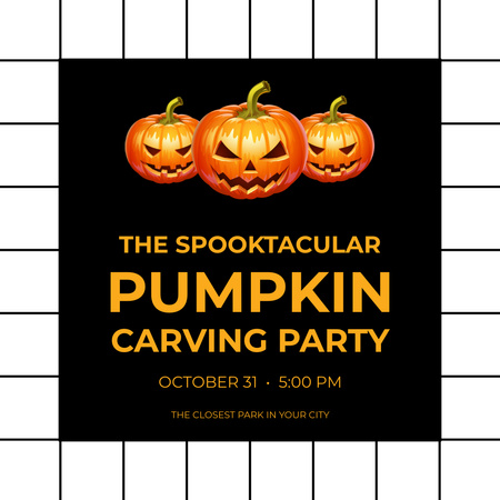 Pumpkin Carving Party Invitation Instagram Design Template