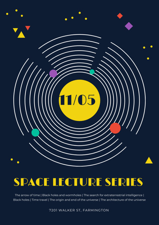 Designvorlage Space lecture series announcement für Poster