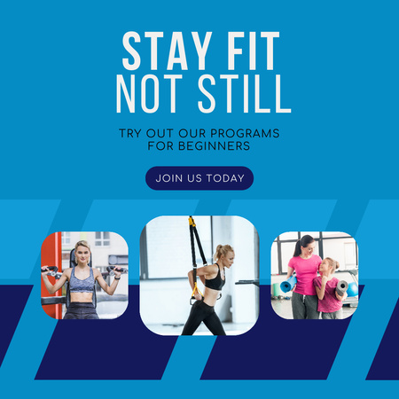 Designvorlage Motivation für das Training im Fitnessstudio für Instagram