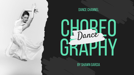 Designvorlage Anzeige für Choreografiekurse mit atemberaubender Frau in Bewegung für Youtube Thumbnail