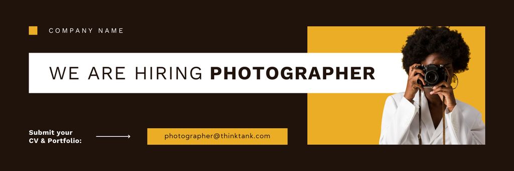 Designvorlage Announcement of Photographer Vacancy für Twitter