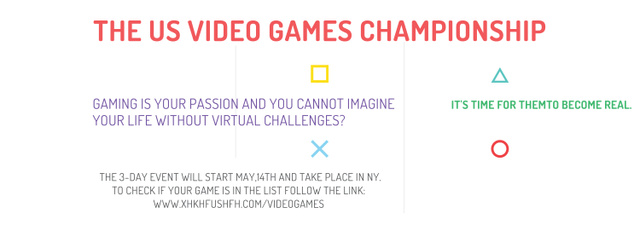 Video Games Championship announcement Tumblr Modelo de Design