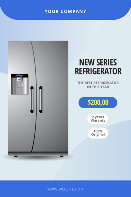 Ontwerpsjabloon van Tumblr van Promotion of New Gray Refrigerator Series