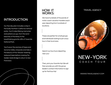 Coach Tour Ad Brochure 8.5x11in Z-fold Design Template