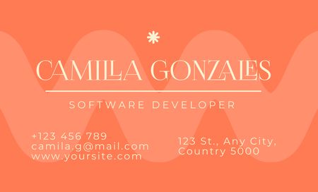 Software Engineer's Services Ad on Orange Business Card 91x55mm Design Template