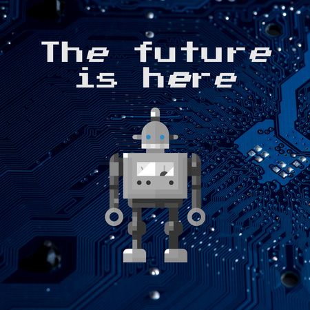 Modern Futuristic Robot Instagram Design Template