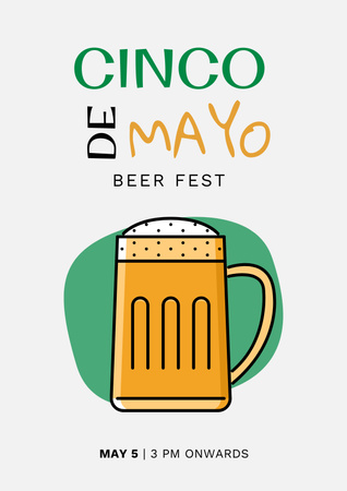 Cinco De Mayo Festivity with Bottles of Beer Poster Design Template