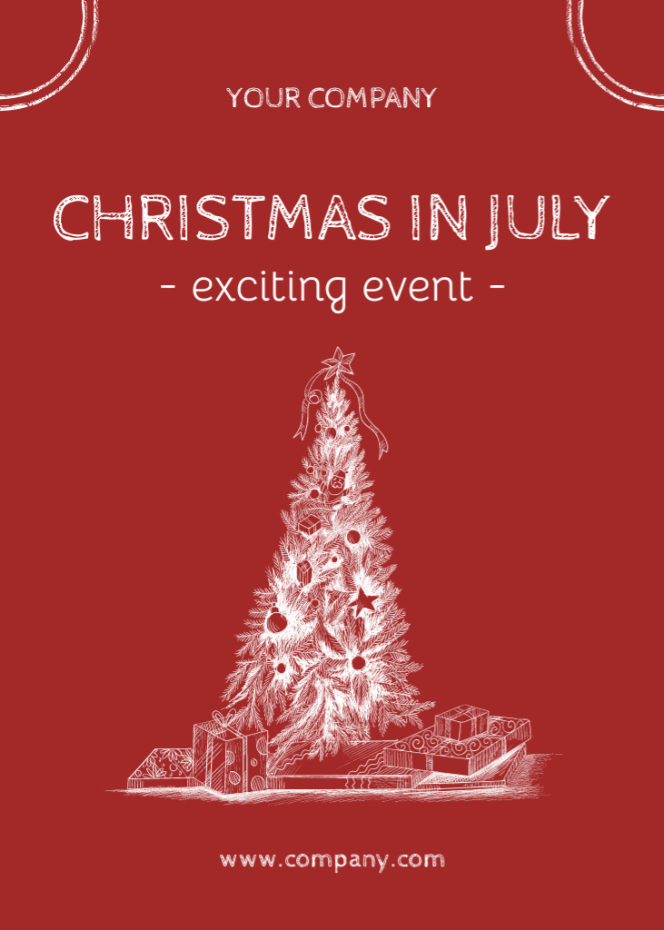 Spirited Announcement for July Christmas Party Flayer Modelo de Design