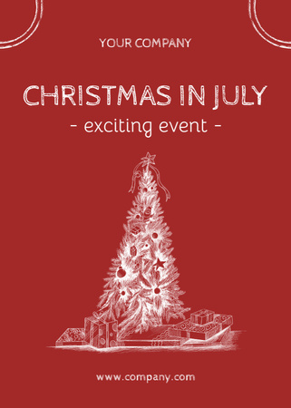 Plantilla de diseño de  July Christmas Party Announcement Flayer 