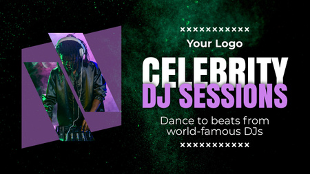 Anúncio de Dance Party com DJs mundialmente famosos Youtube Thumbnail Modelo de Design