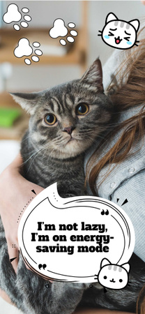 Citação humorística sobre preguiça com gato malhado Snapchat Moment Filter Modelo de Design