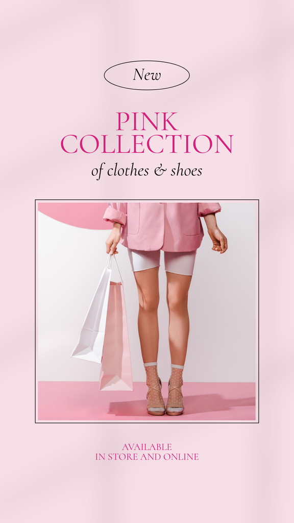 Pink Collection of Clothes and Shoes Instagram Story tervezősablon