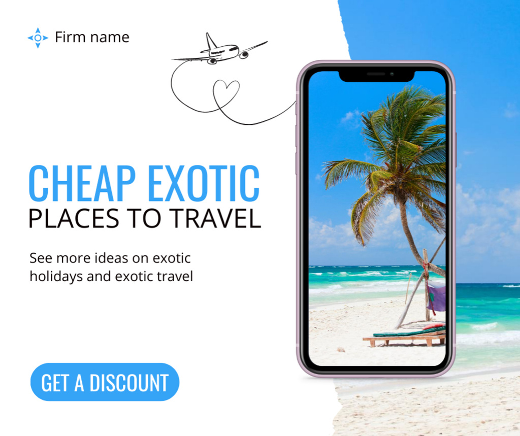 Affordable Seaside Vacations And Tours Offer Facebook Design Template