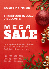 Sparkling Christmas Sale Announcement for July In Red