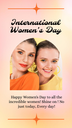Kansainvälisen naistenpäivän toivotukset kauniiden naisten kanssa Instagram Story Design Template