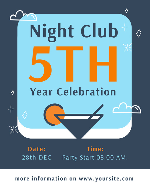 Night Club Anniversary Celebration Instagram Post Vertical Tasarım Şablonu