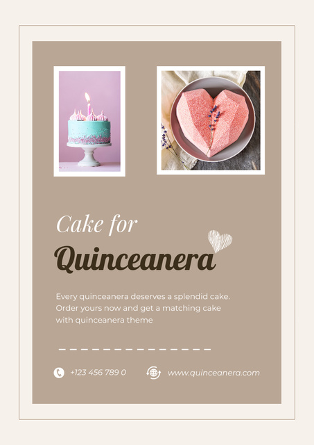Ontwerpsjabloon van Poster A3 van Bakery Offer with Yummy Cake