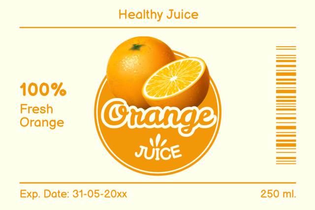 Healthy and Natural Orange Juice Label – шаблон для дизайну
