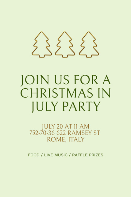 Designvorlage Magical Announcement for July Christmas Party für Flyer 4x6in