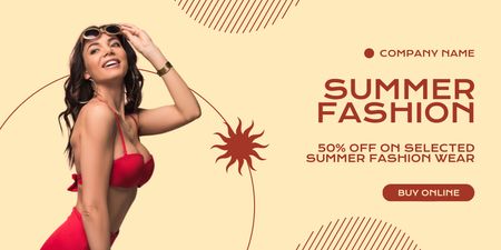 Trendy Summer Wear and Swimsuits Twitter Design Template