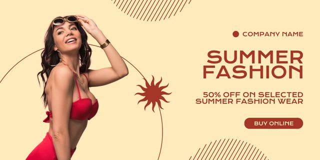 Designvorlage Trendy Summer Wear and Swimsuits für Twitter