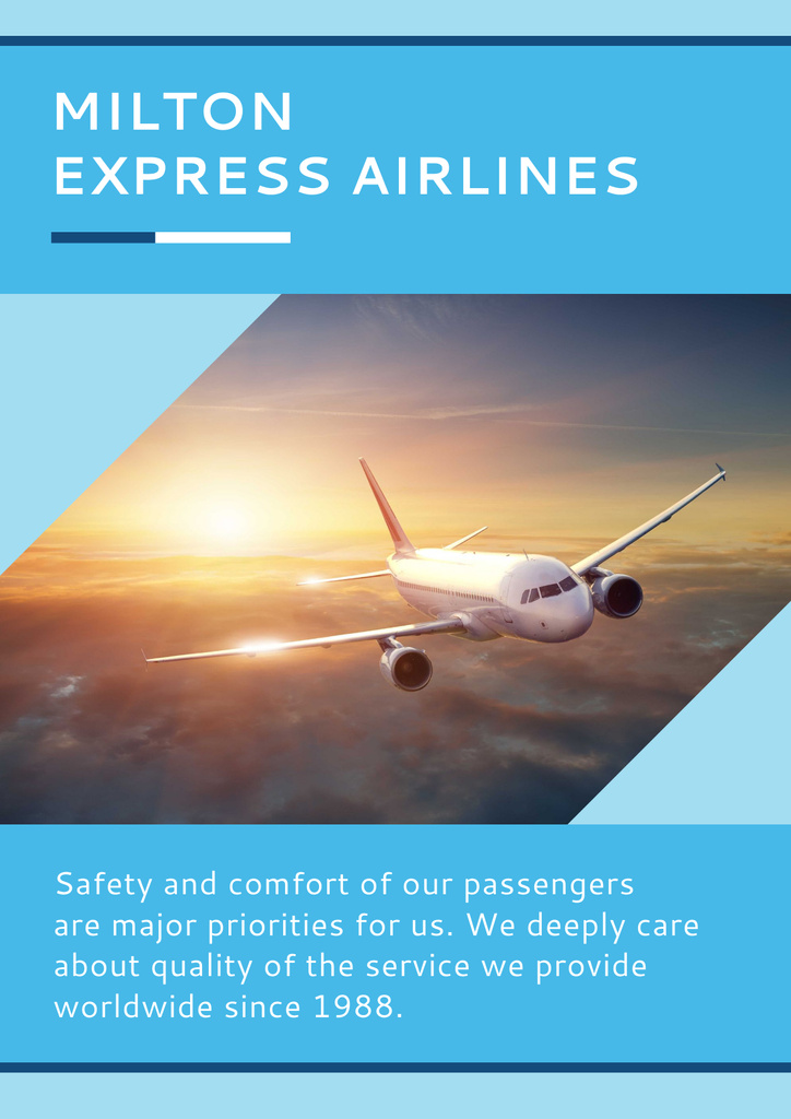 Express airlines advertisement Poster tervezősablon