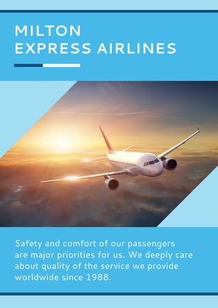 Designvorlage werbung für express-fluggesellschaften für Poster