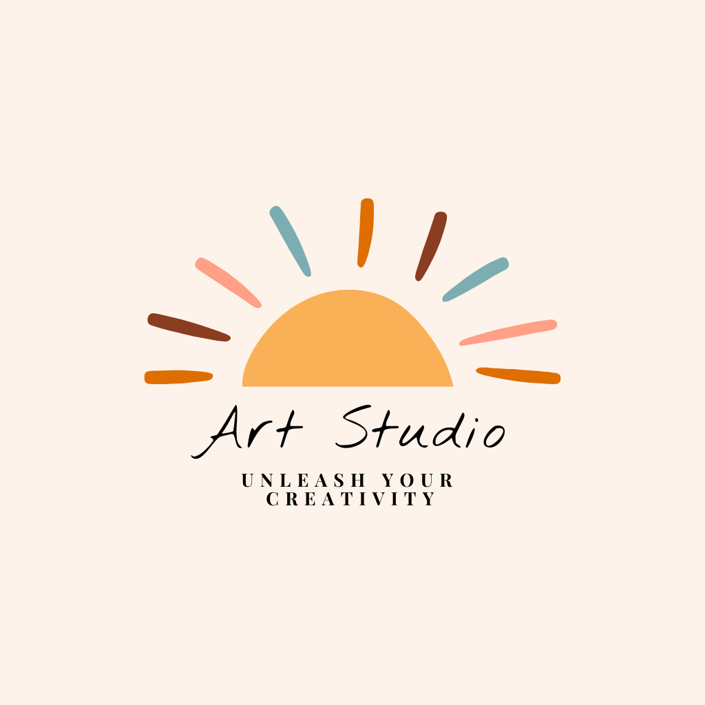 Emblem Art Studio Logo Šablona návrhu