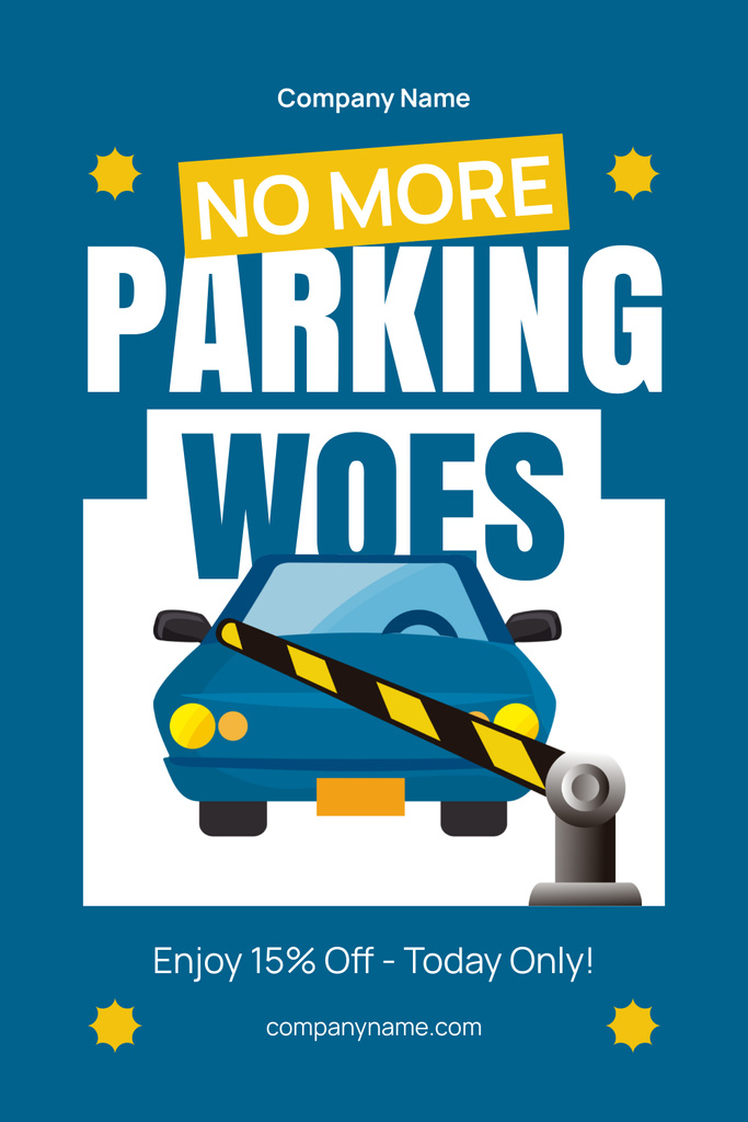 Convenient Parking Services on Blue Pinterest Tasarım Şablonu