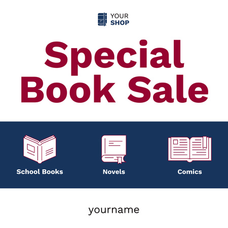 Book Special Sale Announcement Instagram AD tervezősablon