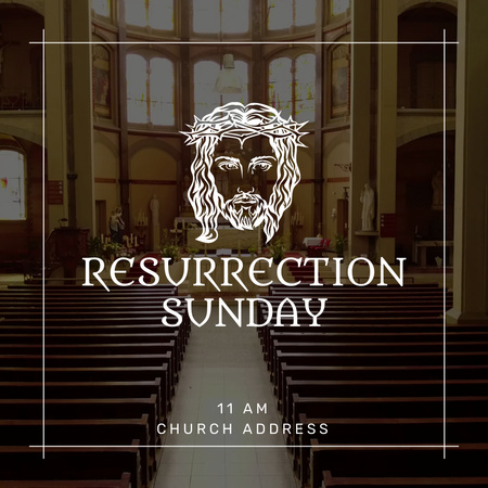 Resurrection Sunday Celebration In Church Announce Animated Post Design Template
