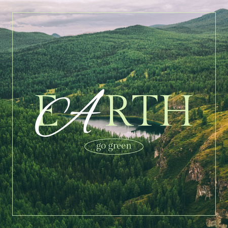 Ontwerpsjabloon van Instagram van Eco Concept with Green Mountains