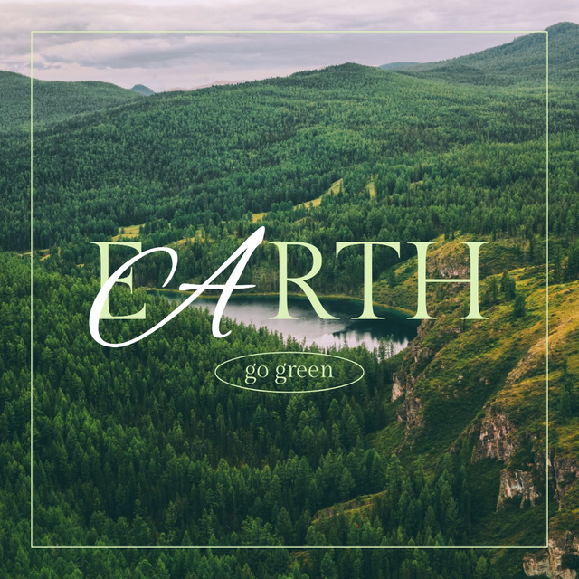 Eco Concept with Green Mountains Instagram Design Template