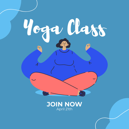 Woman practicing Yoga in Lotus Pose Instagram Design Template