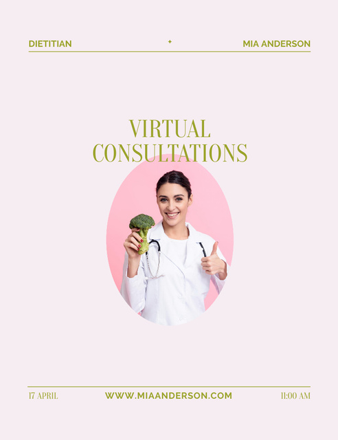 Modèle de visuel Dietitian Services and Consultation - Invitation 13.9x10.7cm