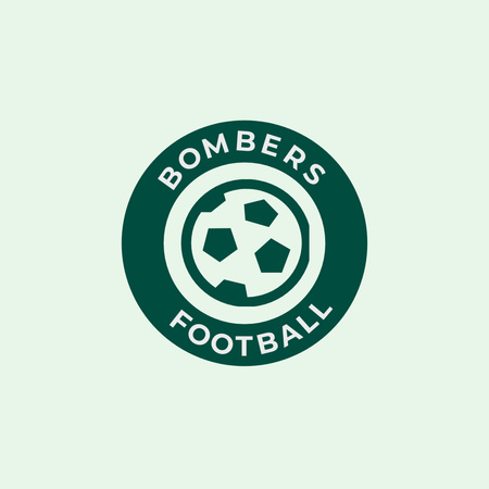 Football Team Emblem with Plane Logo 1080x1080pxデザインテンプレート