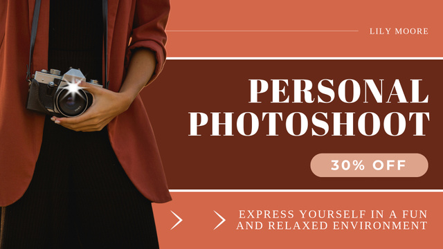 Expressive Personal Photoshoot With Discount From Photographer Full HD video Design Template
