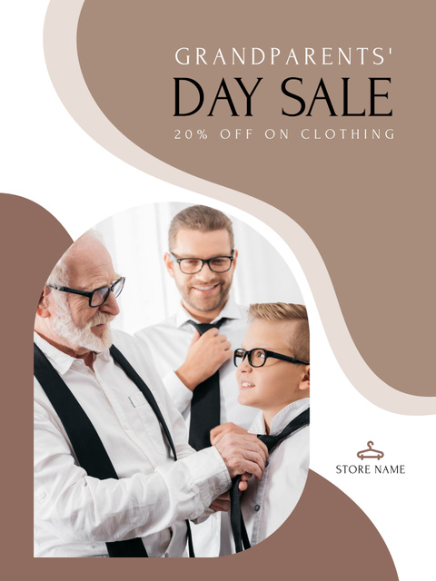 Men in Formal Wear on Grandparents Day Poster US Design Template