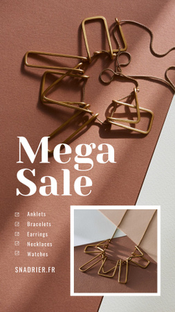 Designvorlage Jewelry Sale Shiny Chain Necklace für Instagram Story