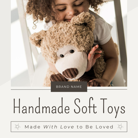 Platilla de diseño Handmade Soft Toys Sale with African American Child Instagram AD