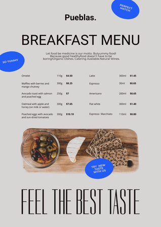 Breakfast Menu Announcement Menu Modelo de Design