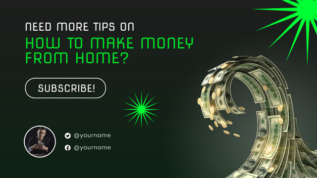 Ways to Make Money from Home YouTube outro tervezősablon