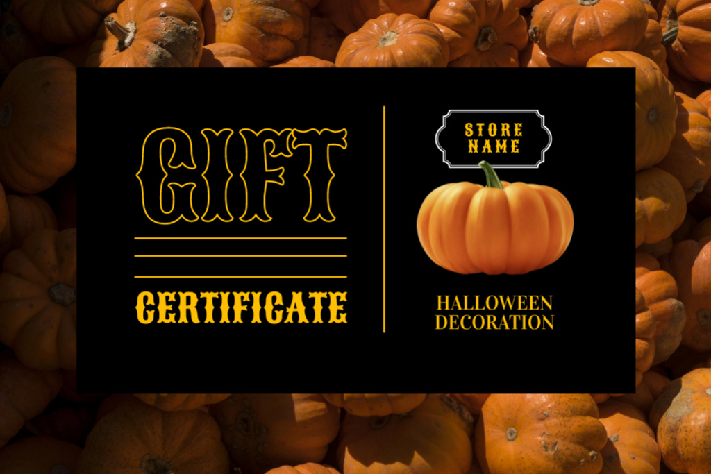 Halloween Offer of Holiday Decorations Gift Certificate Πρότυπο σχεδίασης