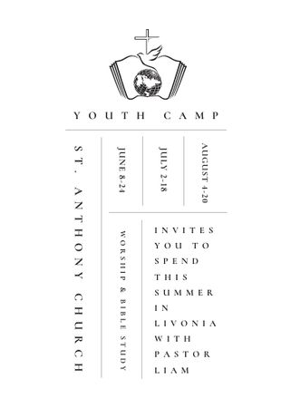 Plantilla de diseño de Youth religion camp Promotion in white Flayer 
