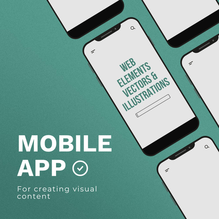 Modèle de visuel Application mobile pour les concepteurs - Animated Post