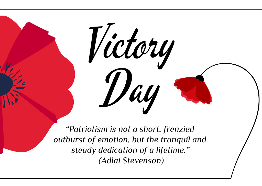 Plantilla de diseño de Memorable Victory Day Postcard 