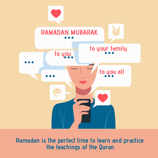 Beautiful  Ramadan Greeting with  Message