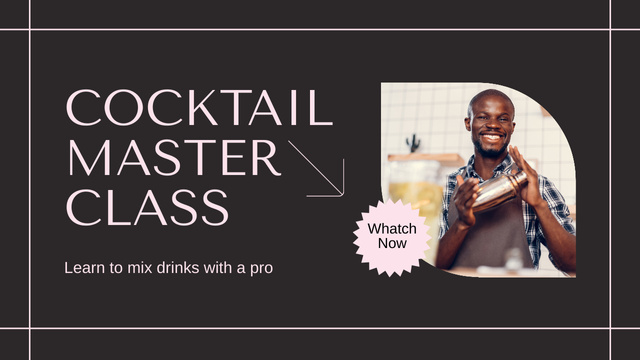 Episode of Mixing Drinks with the Smiling African American Bartender Youtube Thumbnail Design Template