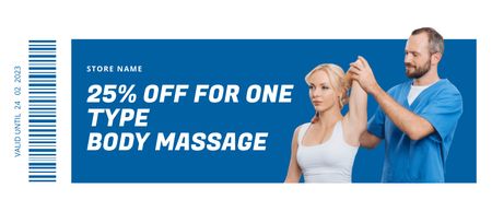 Body Massage Discount Coupon 3.75x8.25in Design Template